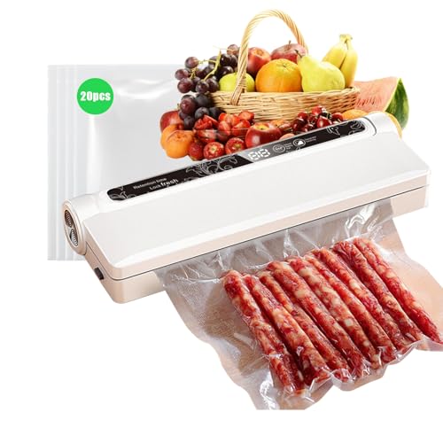 3 modos de máquina al vacío de alimentos, envasado al vacío alimentario, gorila de alimentos, bomba de succión 60kpa, con 20 bolsas de vacío de alimentos