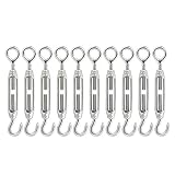 BNYZWOT Turnbuckle,Thread Stainless Steel Hook & Eye ALELE Stainless Steel 304 Turnbuckle Light Duty