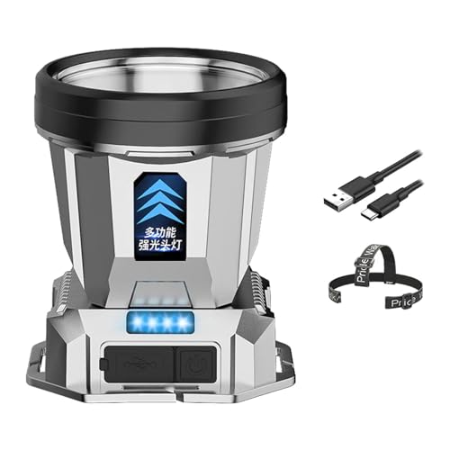 Linterna frontal LED recargable multifuncional con luz potente para correr 2
