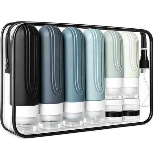 Image of 20 Pack Travel Bottles for Toiletries, TSA Approved Travel Size Containers, Leakproof Silicone Bottles and Shampoo Conditioner, Women Men Essential Toiletry Accessories.