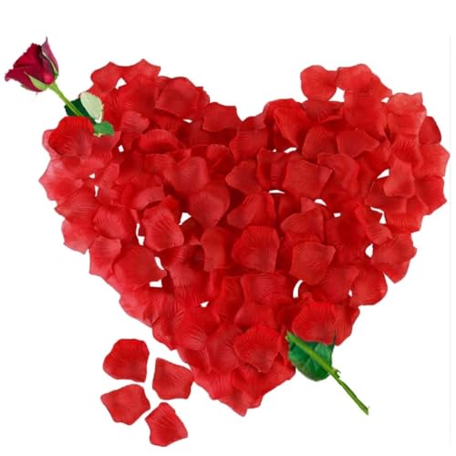 Pétalas de rosa artificiais vermelhas de seda, decoração romântica para o dia dos namorados casamento nupcial aniversário e noivado - 1200 peças