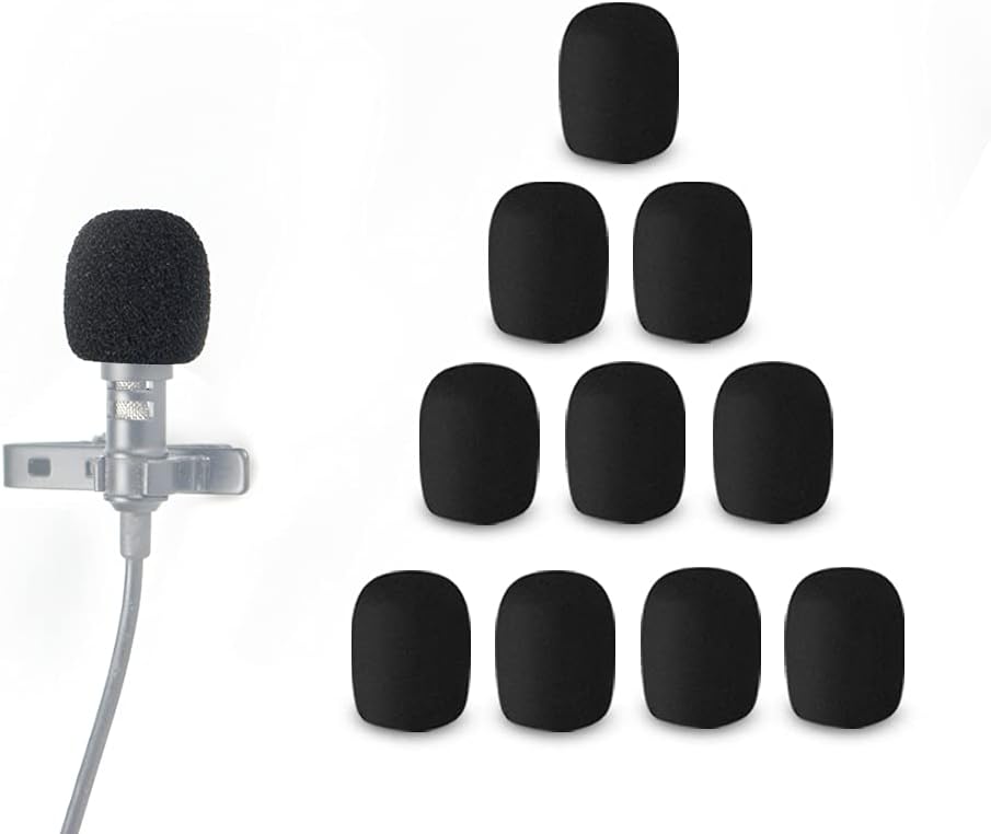 Morfone 10 Pack Lavalier Microphone Windscreen Foam Cover Headset Lapel Mic Mini Windscreen Cover