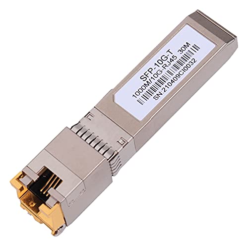Image of 10G SFP+ RJ45 Copper Transceiver, 10G T Copper Module 10GBase-T SFP CAT.6a /7 up to 30 Meters Compatible with Cisco,Ubiquiti,Netgear,D-Link,Supermicro,TP-Link,Broadcom Mikrotik,Unifi