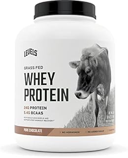 Levels Grass Fed 100% Whey Protein, No Hormones, Pure Chocolate, 5LB