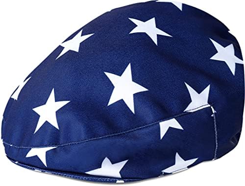 A&J DESIGN Newsboy Hats for Boys 4th of July Patriotic Independence American Flag Cap White Star 2-3T