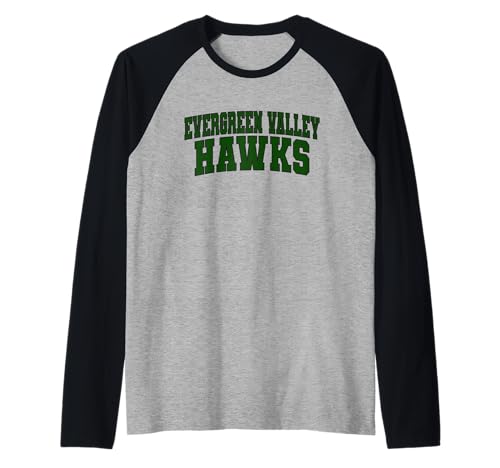 Evergreen Valley College Hawks Athletics Sports Fan Raglan Baseball Tee