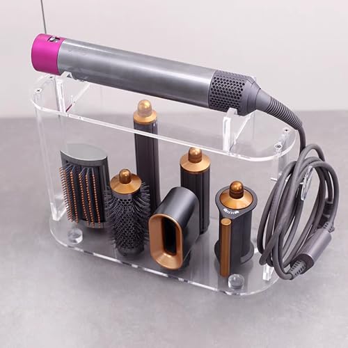 Storage Holder for DS Airwrap Accessories, Acrylic Organizer Rack for Bathroom or Vanity, Beautiful Desktop Storage Shelf, Fully Compatible, Ideal Bathroom Storage Solution