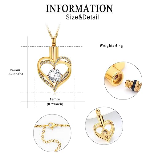 shajwo Cremation Jewelry Heart Urn Necklace for Ashes for Women Gilrs Memorial Keepsake Birthstone Pendant2
