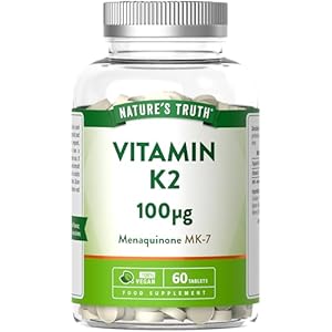 Vitamin K2 MK-7 100ug | High Strength Menaquinone MK-7 | 1-A-Day | 60 Vegan Tablets | Nature’s Truth
