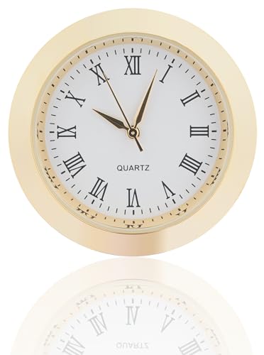WINTAIM 37 mm Mini Clock Insert – Roman Dial Quartz Movement, Fits 1 ⅜