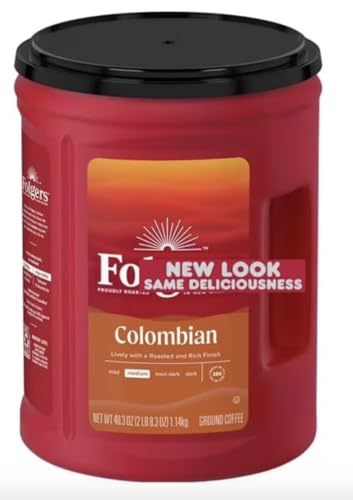 Fogers 100% Colombian Coffee Ground, 43.5 Ounce Coffee Columbian Roast - Pack of 1