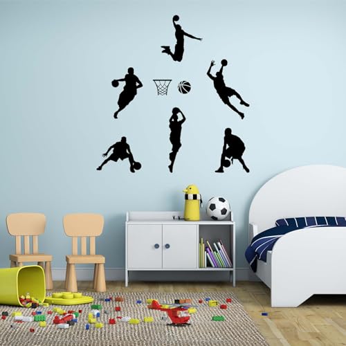 Vinilo decorativo pared baloncesto negro 61x51 cm miniatura 4