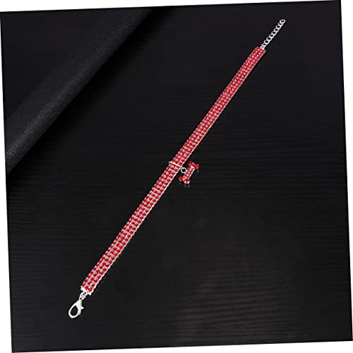 Collier rhinestone pour chien rouge idéal pour les sorties chic