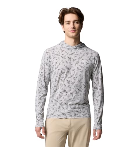 Columbia Men's PFG Uncharted Long Sleeve Sun Protection Hoodie, Cool Grey Huntfish, 5X