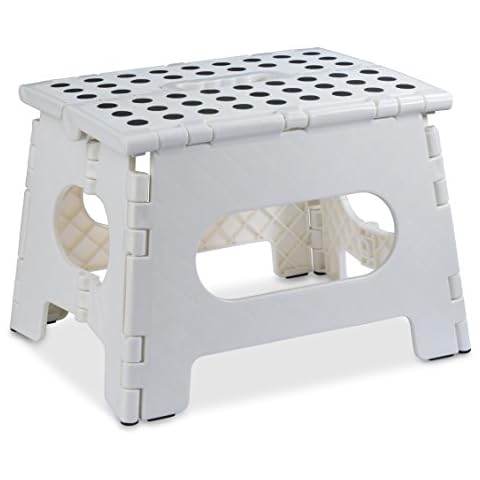 Folding Step Stool - The Lightweight Step Stool is Sturdy Enough to Support Adults and Safe Enough for Kids. Opens Easy with One Flip. Great for Kitchen, Bathroom, Bedroom, Kids or Adults Cover