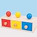 TOYANDONA - Caja de permanencia para objetos montessori de madera con bandeja y pelota para niños, juguetes educativos precoces (cajón de bolas de tres colores)