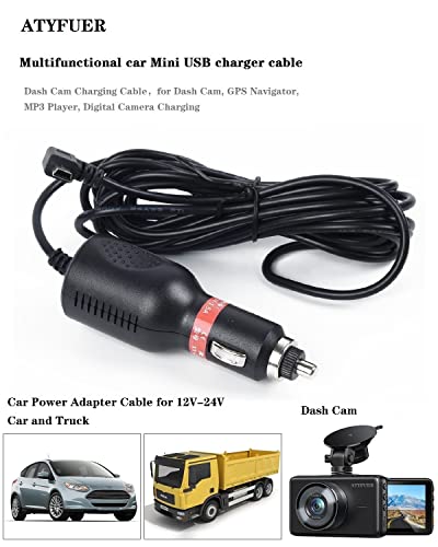 Dash Cam Charger Cable，Garmin Dash Cam Cable，Garmin Gps Charger Cable For Car，Cable For Car Dash Camera，Mini Usb Dc 12V-24V Car Charger Adapter Power Cable For Car Dash #TOP1