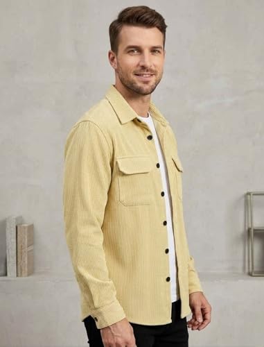Image of MiraMichi Men's Full Sleeve Corduroy Striped Casual Jacket, Ideal for Stylish Everyday Outfits
