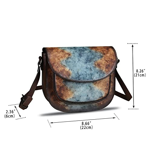 Genuine Leather Satchel For Women Vintage Purse Handmade Handbag Retro Designer Crossbody Bag (Multicolor1) #TOP3