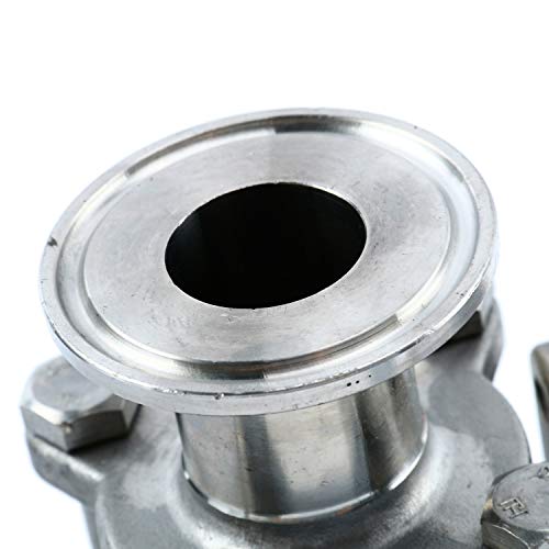 Homend Stainless Steel 304 1" Sanitary Ball Valve Fits 1.5" Tri-Clamp Clover, PTFE Lined, Two Way & Three Piece (1 Inch Tube OD Quick Clamp) - Thumbnail 6