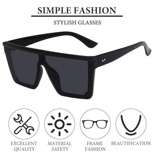Neyeau-Rave-SunglassesSquare-Sunglasses-Men-and-WomenFlat-Top-SunglassesRave-Glasses-Men-and-Women-Suitable-for-Driving-Travel-Photography-Carnival-Events