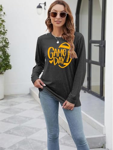 Women Football Shirts Game Day T-Shirt Casual Football Graphic Tees Sports Gift Long Sleeve Novelty Tops2