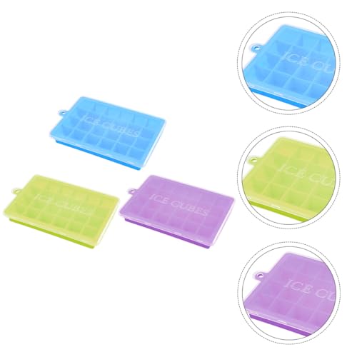 Molde de silicona para cubitos de hielo 24 cavidades con tapa 3 pzas miniatura 6