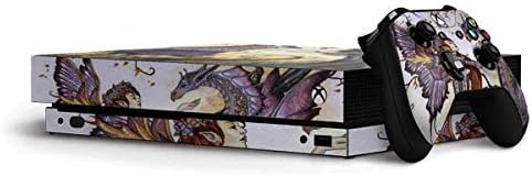Skinit Decal Gaming Skin Compatible with Xbox One X Bundle - Officially Licensed Amy Brown Dragon Charmer Fairy Design