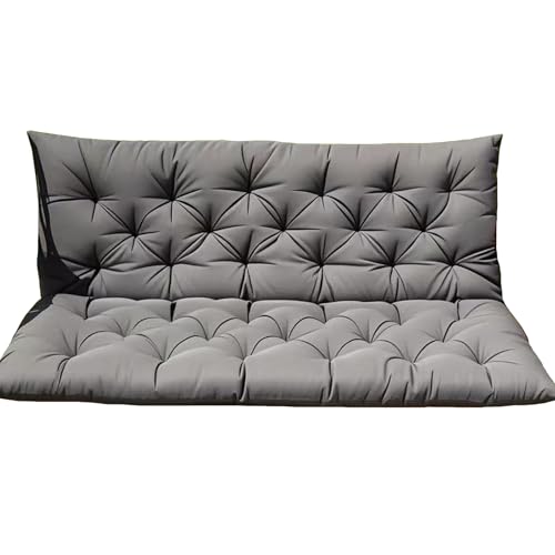 Cojín para banco de exterior con respaldo para columpio Hollywood, 120 x 100 cm, cojín para asiento y respaldo, color gris oscuro