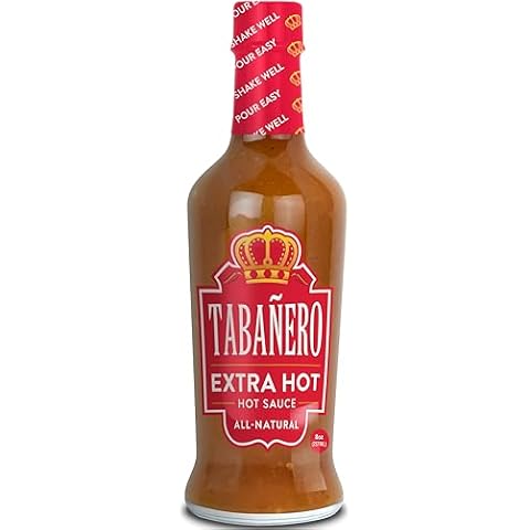 Extra Hot Hot Sauce by Tabañero, Gourmet Spicy Sauce, Hot Sauce Gifts, All Natural, Gluten Free, Vegan, Kosher, Made in the USA, 8 oz. Bottle Cover