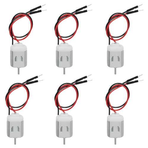 DUTTY 3V 130 Miniature DC Motor 27000 RPM with 20cm Dupont Line Male for Arduino Hobby Projects DIY 6pcs