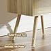 SUPERJARE Nightstands Set of 2, Night Stands with Charging Station & PE Rattan Decor Drawer, Bed Side Tables with Solid Wood Feet, End Table, for Bedroom, Living Room - Natural