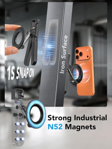 Magnetic Phone Mount Holder for Gym w/ N52 Strong Magnet MPT-03 360° Rotation, For iPhone 12-17 & Android - image 2