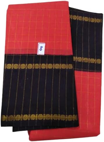 Maruthi OSP Sungudi Sarees with Rudraksha Border - Brick Red Body and Black Border 8 & 28