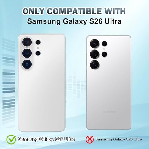 Image of ZARALA Camera Lens Protector Compatible with Samsung Galaxy S26 Ultra with Auto Alignment Tool Kit, 9H HD Clear Tempered Glass, Phone Lens Protective Cover Silver