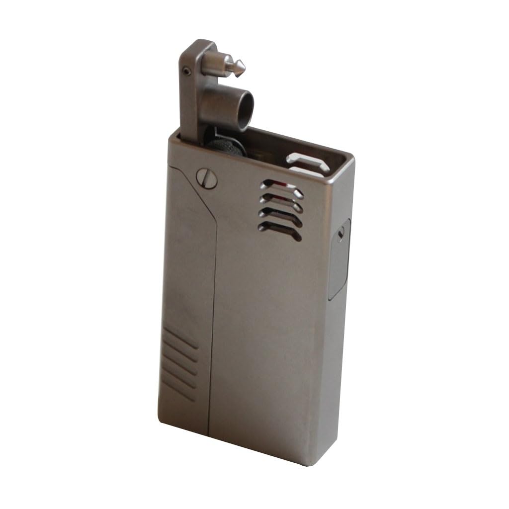 Retro Titanium Alloy Kerosene Lighter Semi-Automatic Push-to-Ignite High-end Collectors Gift for Men