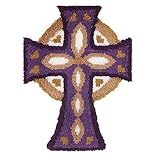 LAPATAIN Latch Hook Kits DIY Crochet Yarn Kits,Cross Carpet Embroidery Hook Rug Kit Needlework Sets Cushion for Kids or Adults Home Decor 20.5x15inch