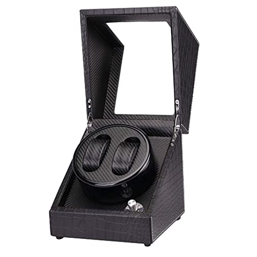 Remonte montre automatique en bois laqué boîtier silencieux haut de gamme pour 2 montres