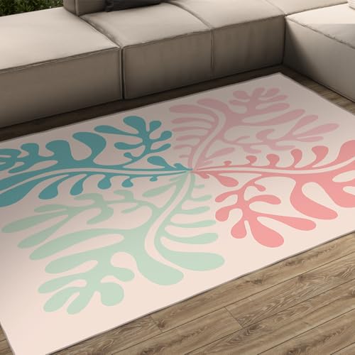 Tapis Botanique Jaune Lavable pour Sublimer la Salle à Manger