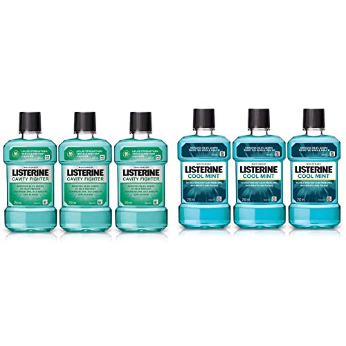 Image of Listerine Cavity Fighter Mouthwash 250ml (Buy 2 Get 1 Free) & Listerine Cool Mint Mouthwash 250ml (Buy 2 Get 1 Free)