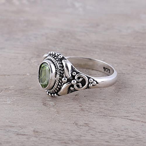 Novica Peridot .925 Sterling Silver Ring, Traditional Romantic' #TOP1