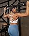 RUNNING GIRL Strappy Sports Bra for Women Sexy Crisscross Back Light Support Yoga Bra with Removable Cups White