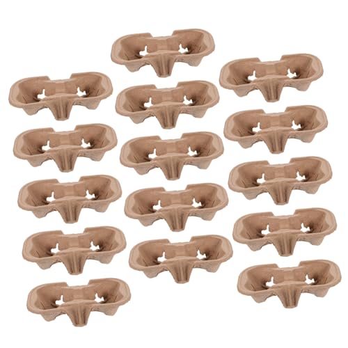 MUCKLILY 50pcs Paper Drink Carrier Tray Takeout Cup Holder for Coffee Beverages Ice Stackable Portable Design for Restaurants Picnics