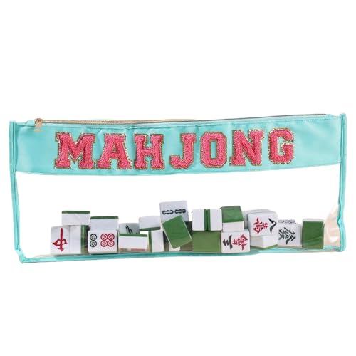 麻雀バッグ、麻雀タイルジッパー式収納バッグ | 透明保護オーガナイザー 旅行スタジオ 日常 コンペティション アウトドア パーティー ティーン ピクニック ゲーム 夜 大人