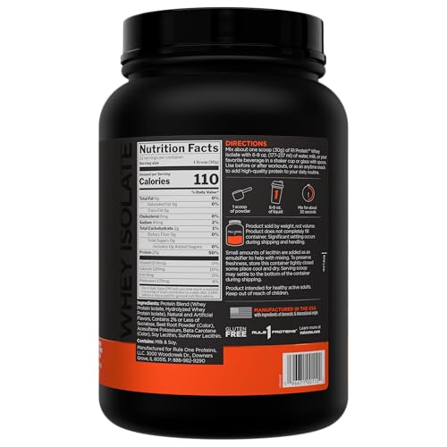Image of Rule 1 Proteins R1 Protein Whey Isolate, Orange Dreamsicle, 22 Servings | 25g of Protein from Whey Isolates and Hydrolysate isolates for Workout Recovery and anytime use