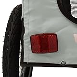 vidaXL Fahrradanhänger Hunde, Hundeanhänger mit Reflektoren Flagge, Hundetransporter Maximale Belastbarkeit 30 kg, Haustier Transportwagen, Grau Schwarz Oxford-Gewebe Eisen
