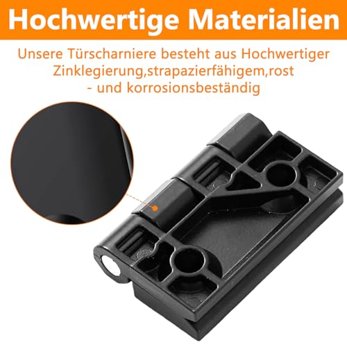 Klappscharniere aus Metall, 40 mm x 40 mm, schwarz, zinklegiert, abnehmbar für Türen, Schränke, Fenster, 3 Stück
