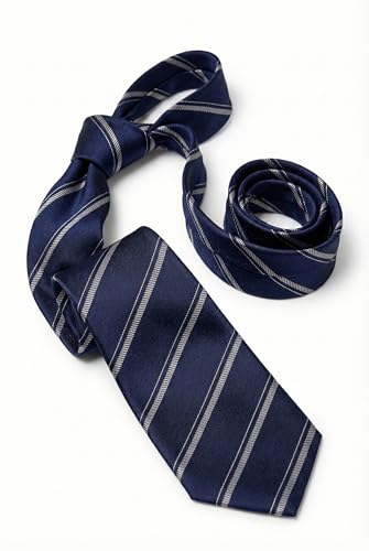Image of Micro Fiber Stripped Neck Ties For Mens Boys Tie Length & Width - 58 Inch & 3 Inch