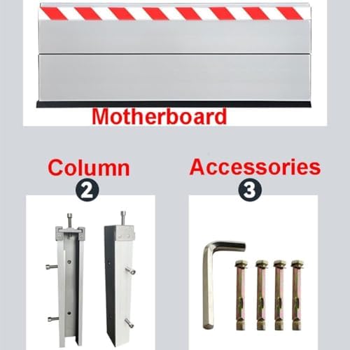 Reu Modular Flood Barrier - 129x20cm Aluminum Water Retaining Plate, Waterproof & Durable for Front Door, Garage, Warehouses & Outdoor Flood Protection