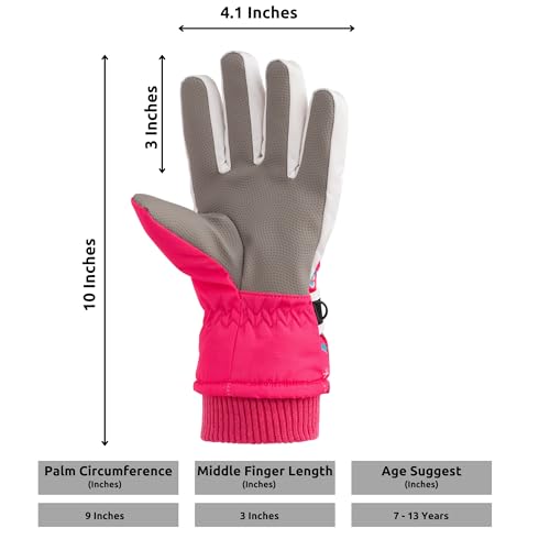 Kids Snow Gloves - Waterproof, Warm & Insulated Winter Gloves for Boys & Girls (Ages 7-13) | Durable & Non-Slip Ski Gloves3